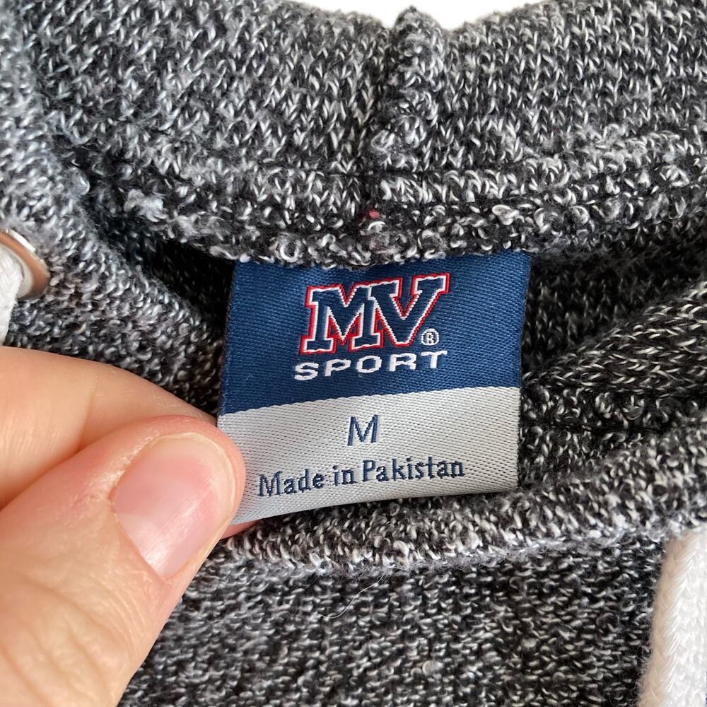 MV Sports Mammoth Gray White Terrycloth Slim Lightweight Hoodie Size Medium - Picture 6 of 16